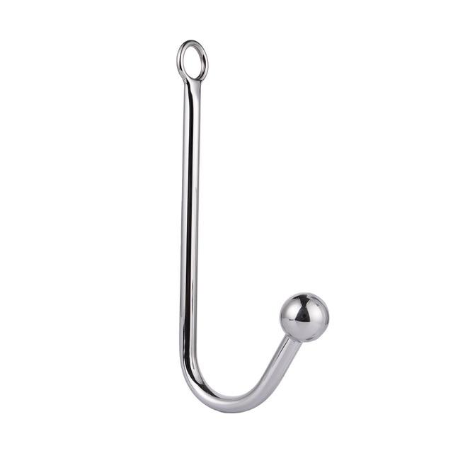 Stainless Steel Bdsm Anal Hook With Balls O-Ring Butt Plug