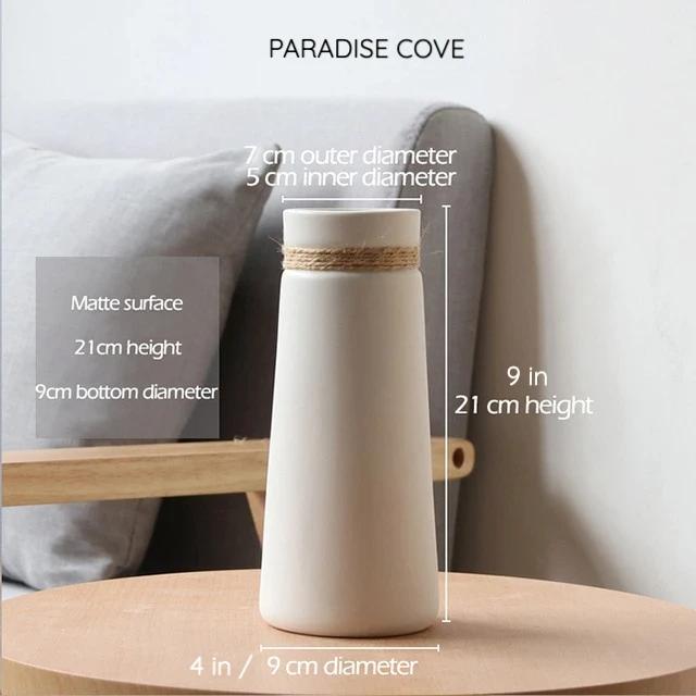 Boho Simple Coastal Ceramic Vases With Twine
