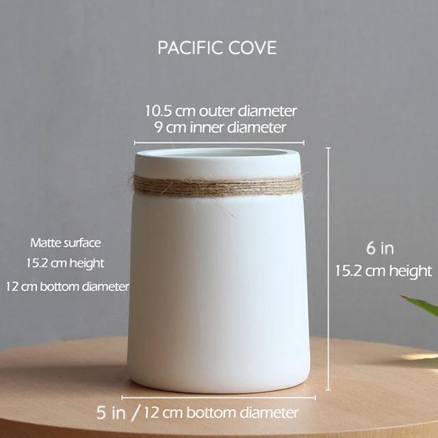 Boho Simple Coastal Ceramic Vases With Twine