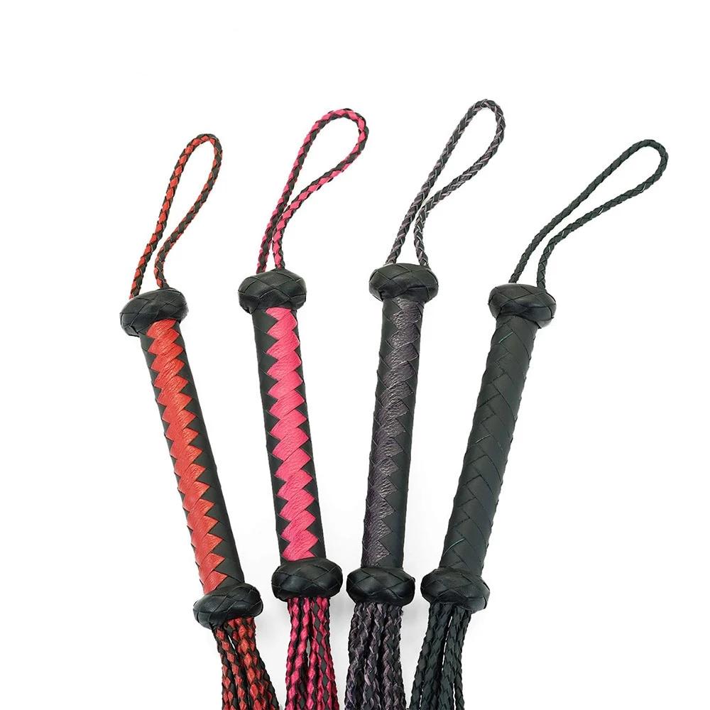75Cm Braided Leather Flogger Bdsm Spanking Bondage