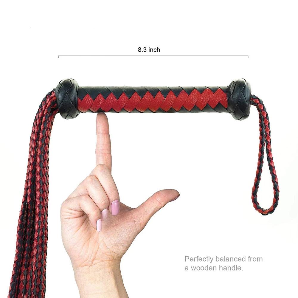 75Cm Braided Leather Flogger Bdsm Spanking Bondage