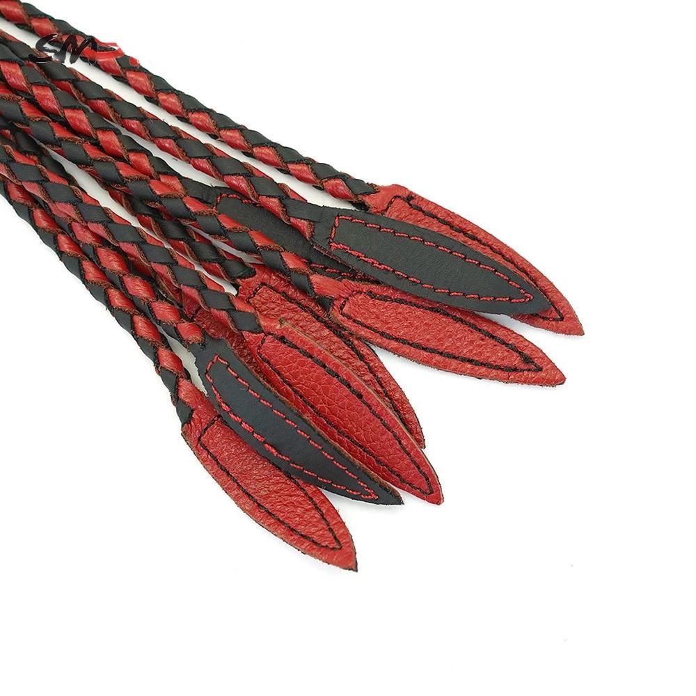 75Cm Braided Leather Flogger Bdsm Spanking Bondage