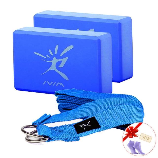 2Pcs Foam Yoga Block Plus Strap Exercise Fitness Workout