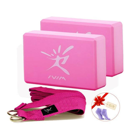 2Pcs Foam Yoga Block Plus Strap Exercise Fitness Workout