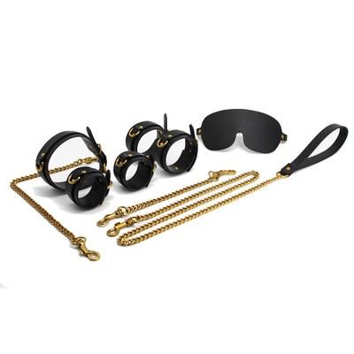 Bdsm Bondage Starter Kit Restraints Blindfold Collar Leash Cuffs