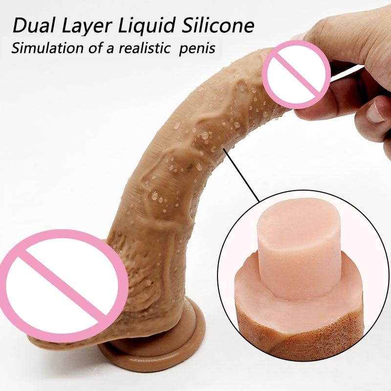 Super Soft Realistic Penis Dildo Suction Cup Dong Small / Medium Large