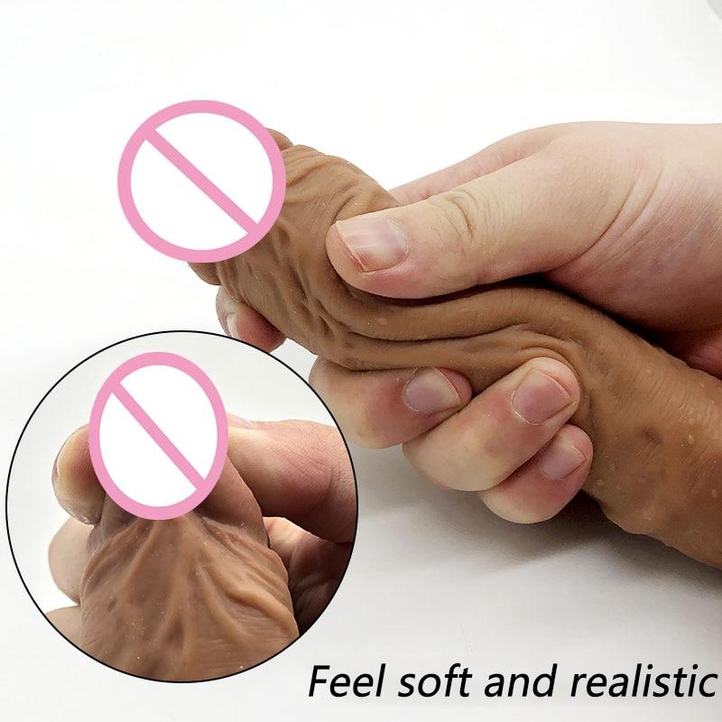 Super Soft Realistic Penis Dildo Suction Cup Dong Small / Medium Large