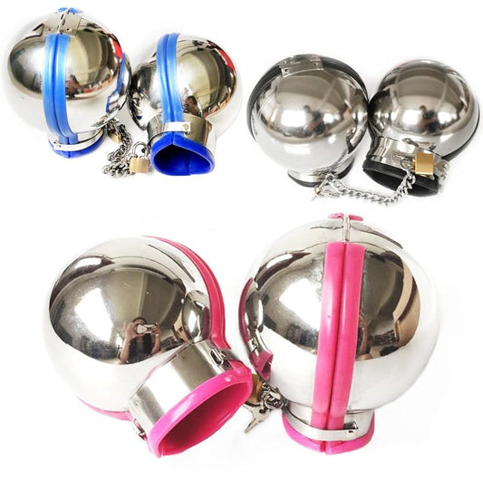 Stainless Steel Ball Helmet Cuffs Bdsm Sensory Deprivation Play