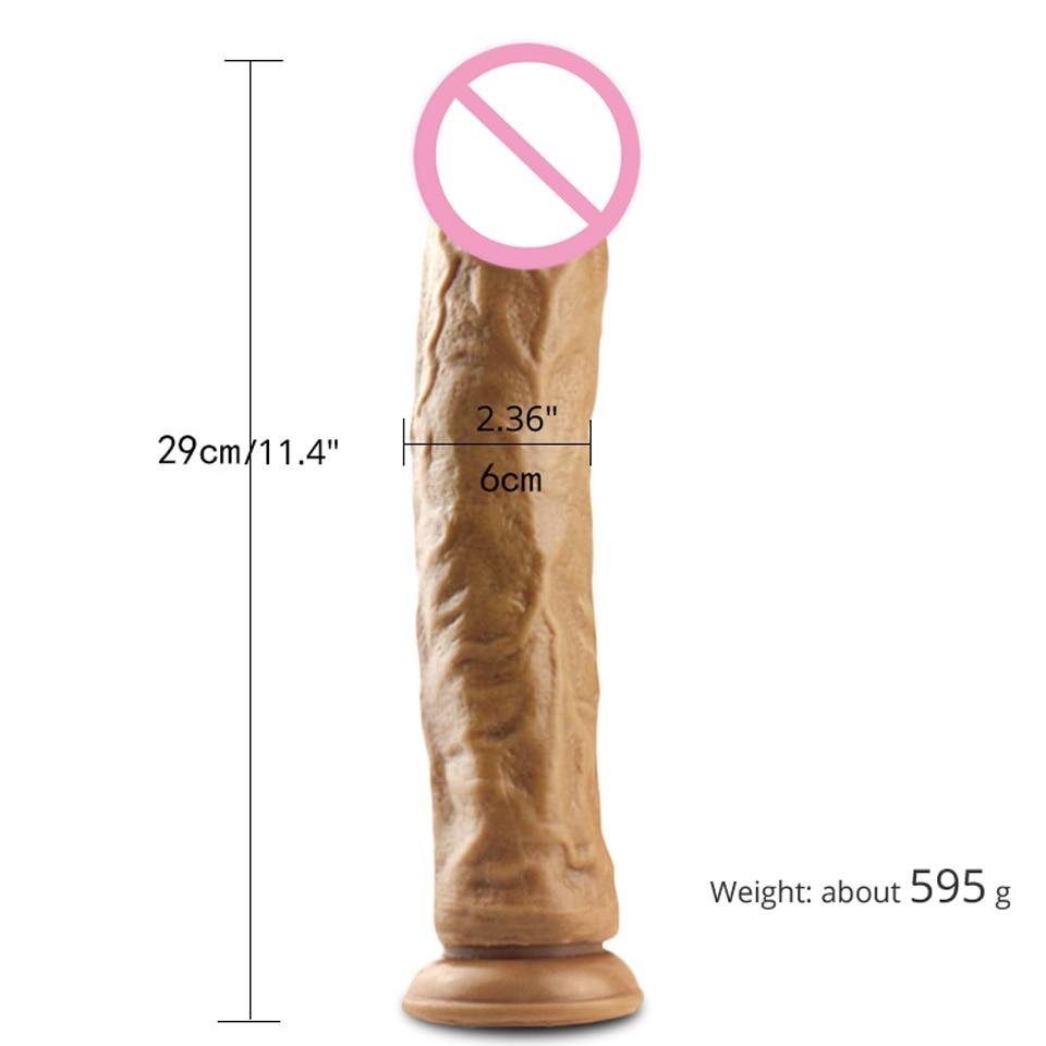 11.4 Inch Realistic Penis Super Huge Big Dildo With Suction Cup Black Flesh Cock