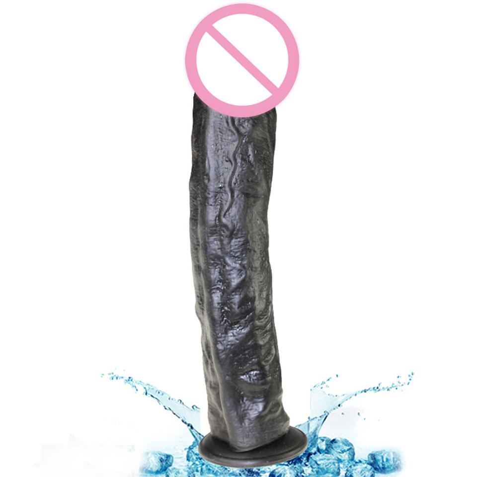 11.4 Inch Realistic Penis Super Huge Big Dildo With Suction Cup Black Flesh Cock
