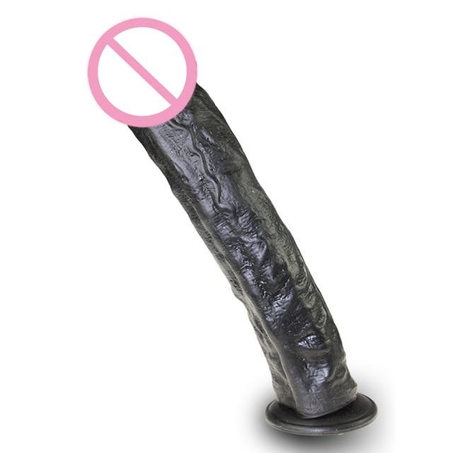 11.4 Inch Realistic Penis Super Huge Big Dildo With Suction Cup Black Flesh Cock