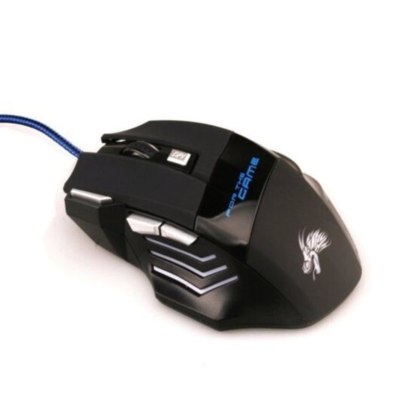 Professional 7 Buttons 5500Dpi Usb Optical Wired Gaming Mouse For Pc Laptop Mice Black