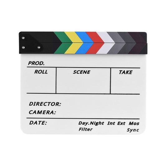 Professional Acrylic Clapboard Dry Erase Tv Film Movie Director Cut Action Scene Clapper Board Slate With Marker Pen