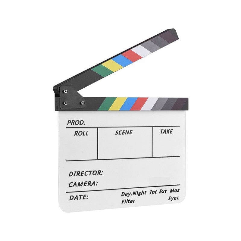 Professional Acrylic Clapboard Dry Erase Tv Film Movie Director Cut Action Scene Clapper Board Slate With Marker Pen