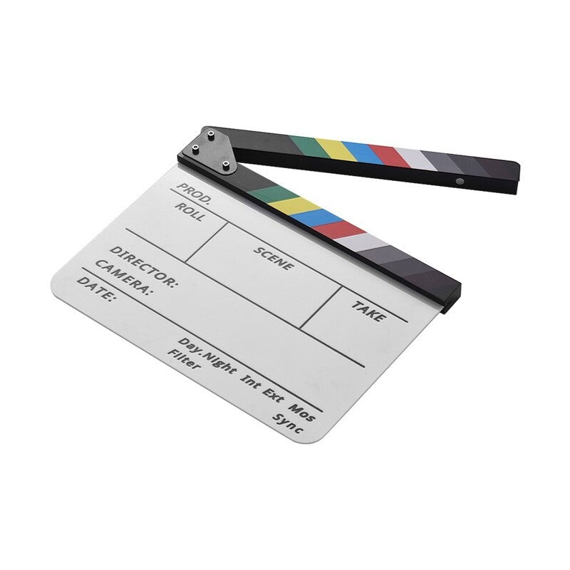 Professional Acrylic Clapboard Dry Erase Tv Film Movie Director Cut Action Scene Clapper Board Slate With Marker Pen