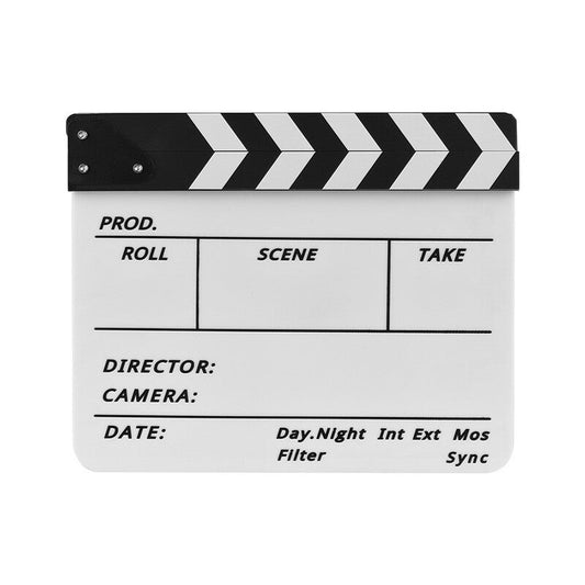 Professional Acrylic Clapboard Dry Erase Tv Film Movie Director Cut Action Scene Clapper Board Slate With Marker Pen Era