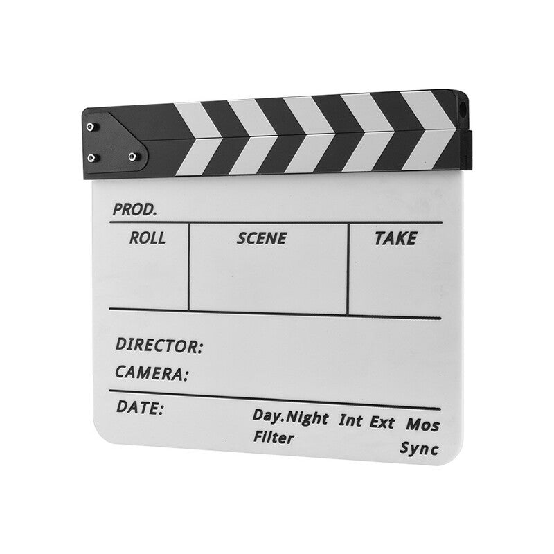 Professional Acrylic Clapboard Dry Erase Tv Film Movie Director Cut Action Scene Clapper Board Slate With Marker Pen Era