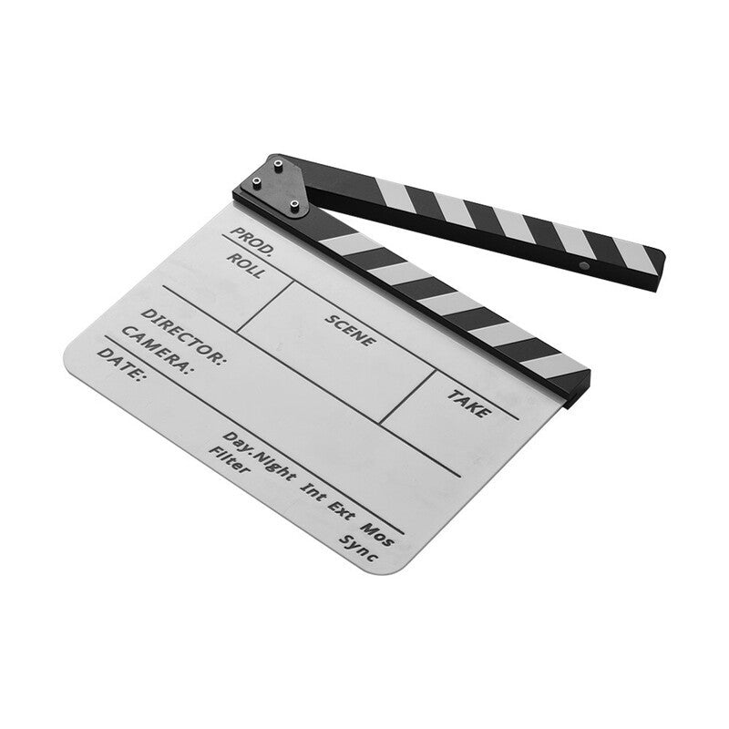Professional Acrylic Clapboard Dry Erase Tv Film Movie Director Cut Action Scene Clapper Board Slate With Marker Pen Era