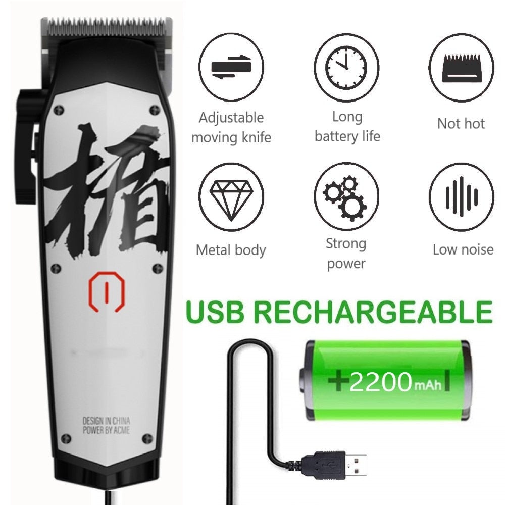 Professional Hair Trimmer For Men Electric Cutting Machine 7000 Rpm Barbershop Usb Rechargeable