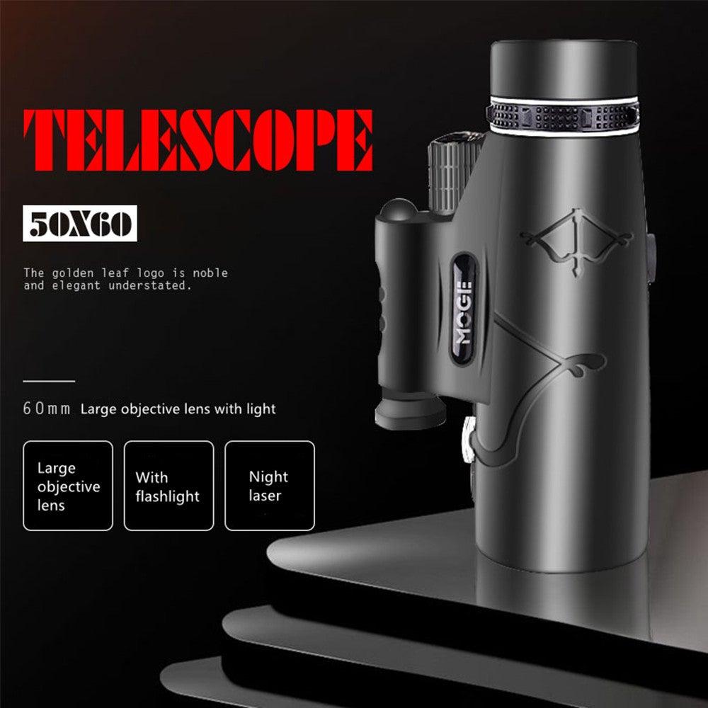 Professional Monoculars Powerful Hd Telescope 50X60 With Lamp Lighting Night Laser Long Range Pocket Vision Goggles