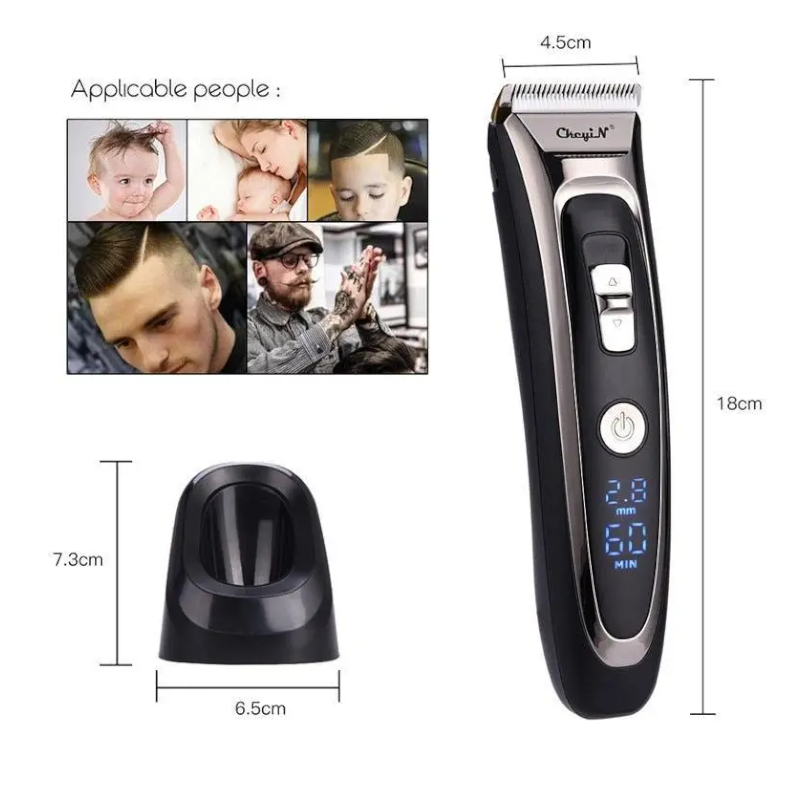 Professional Digital Hair Trimmer Rechargeable Electric Men's Clippers