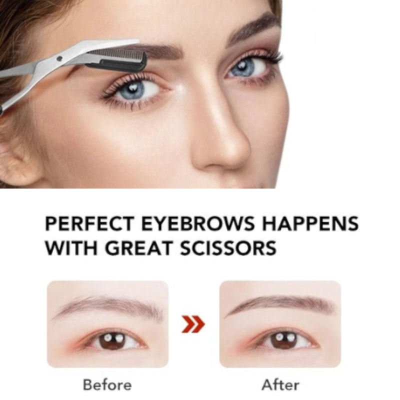 11Pcs Professional Eyebrow Trimming Tool Set Shaping Knife Tweezers Comb Pencil Clip Make Up Kit