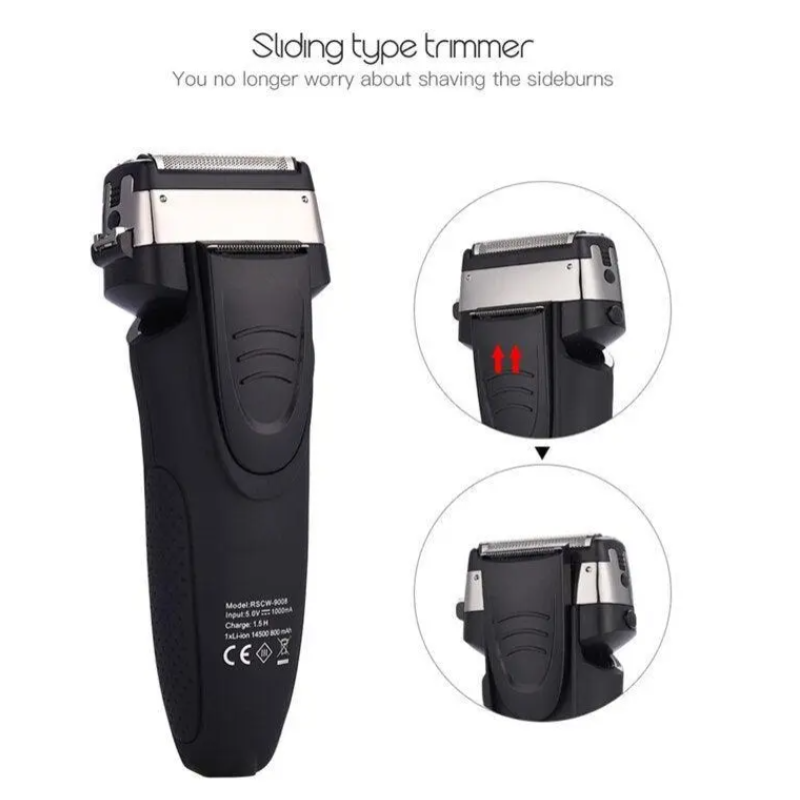 Professional Turbocharged Men's Electric Shaver 3D Floating Blade Wet Dry Usb Rechargeable Razor Fast Safe Led Beard Tri