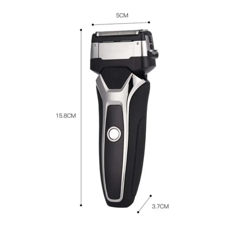 Professional Turbocharged Men's Electric Shaver 3D Floating Blade Wet Dry Usb Rechargeable Razor Fast Safe Led Beard Tri