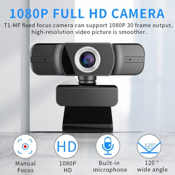 Professional Usb 1080P Web Camera Hd Live Webcam 120 Degrees Wide Angle With Double Microphone Webcameras For Pc Laptop