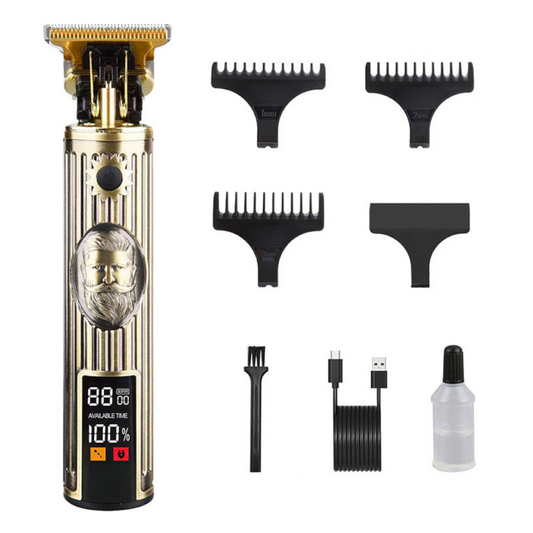 Professional Beard Design Hair Trimmer - Digital Display Cordless With Guards And Usb Charging