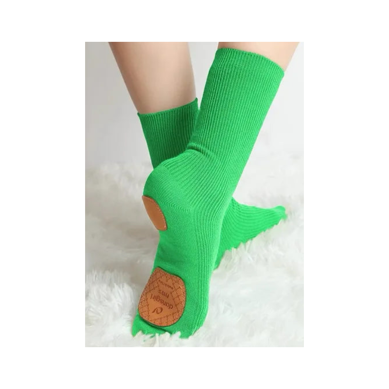 Professional Cotton Mid-Tube Dance Socks Non-Slip Silicone Indoor Fitness