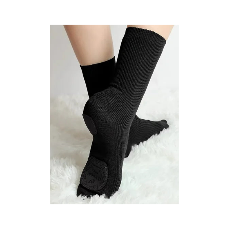 Professional Cotton Mid-Tube Dance Socks Non-Slip Silicone Indoor Fitness