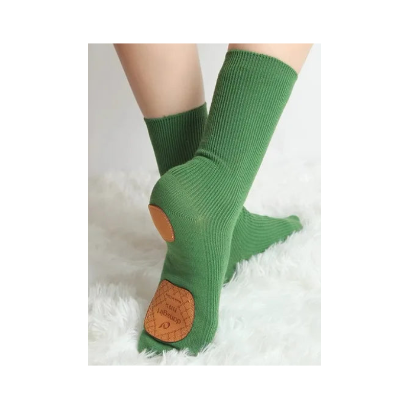 Professional Cotton Mid-Tube Dance Socks Non-Slip Silicone Indoor Fitness