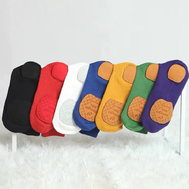 Professional Cotton Mid-Tube Dance Socks Non-Slip Silicone Indoor Fitness