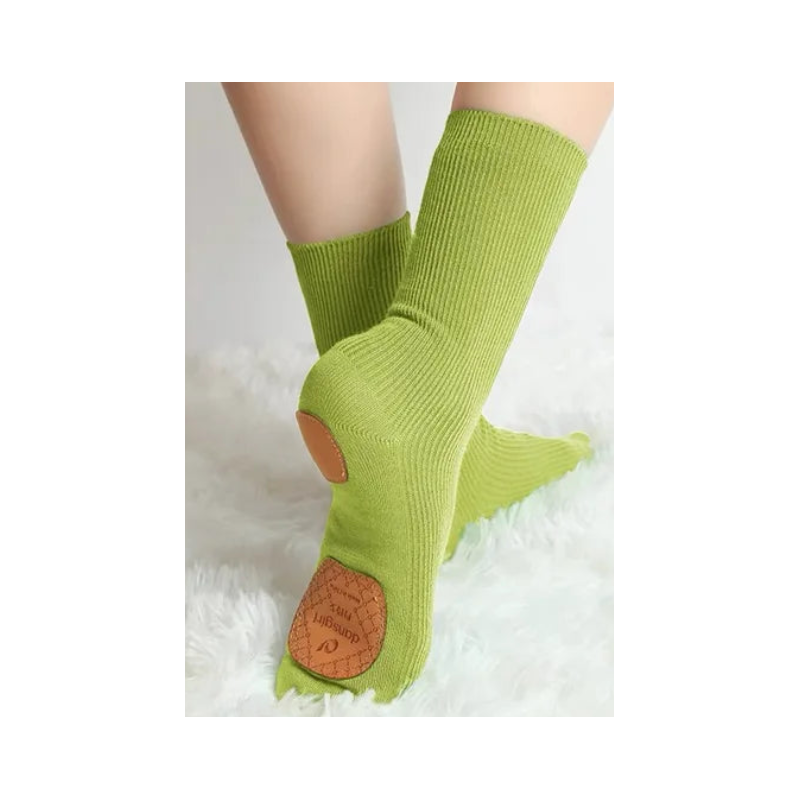 Professional Cotton Mid-Tube Dance Socks Non-Slip Silicone Indoor Fitness