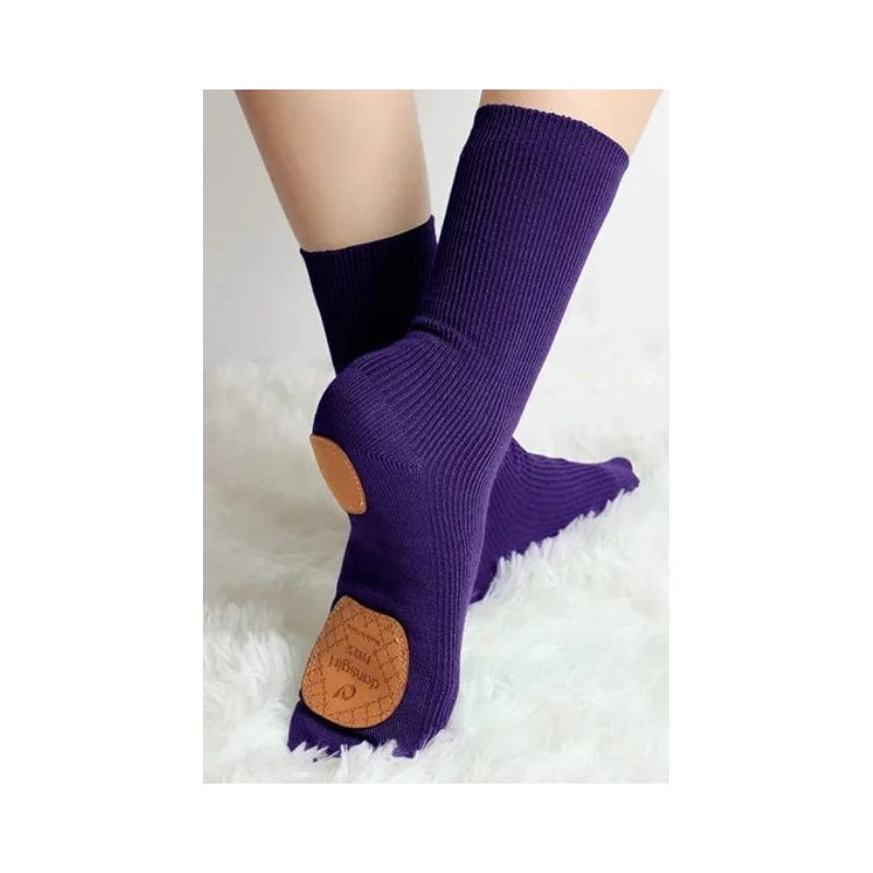 Professional Cotton Mid-Tube Dance Socks Non-Slip Silicone Indoor Fitness