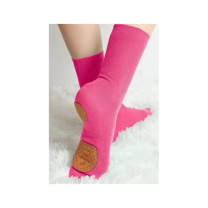 Professional Cotton Mid-Tube Dance Socks Non-Slip Silicone Indoor Fitness