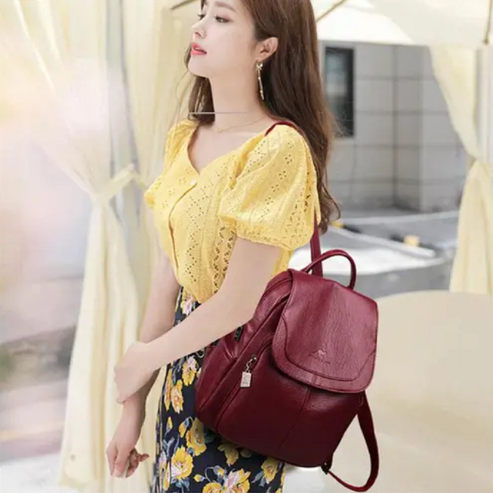Pu Leather Backpacks Antitheft Backpacklarge Capacity Women Leisure School Travel Pack