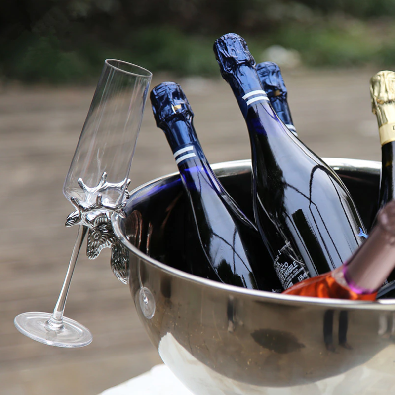 Punch Bowl With Deer Head Bucket Champagne 304 Stainless Steel Ice