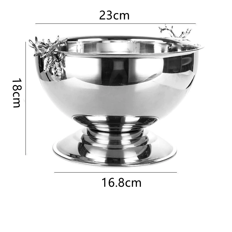 Punch Bowl With Deer Head Bucket Champagne 304 Stainless Steel Ice