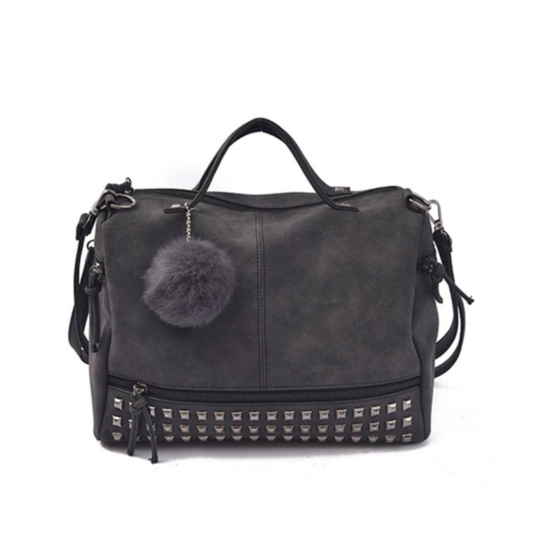 Punk Motorcycle Style Rivet Studded Cross Body Bag Black