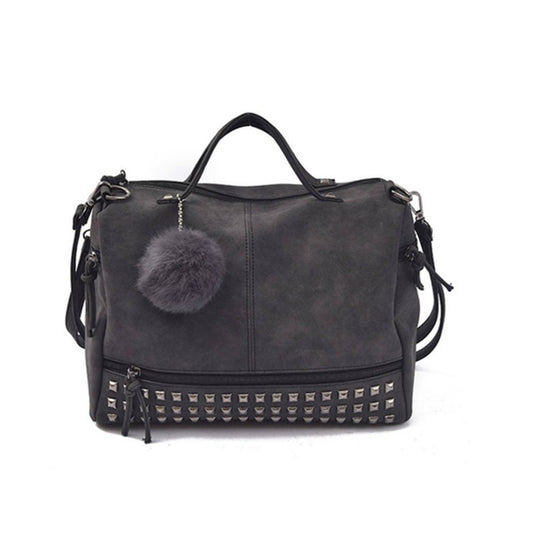 Punk Motorcycle Style Rivet Studded Cross Body Bag Black