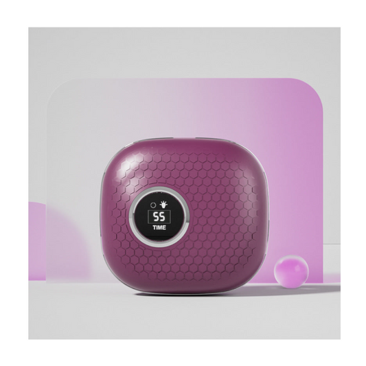 Purple Ultrasonic Contact Lens Cleaner Automatic Electric Cleaning Case With Led Makeup Mirror Usb Rechargeable For Trav