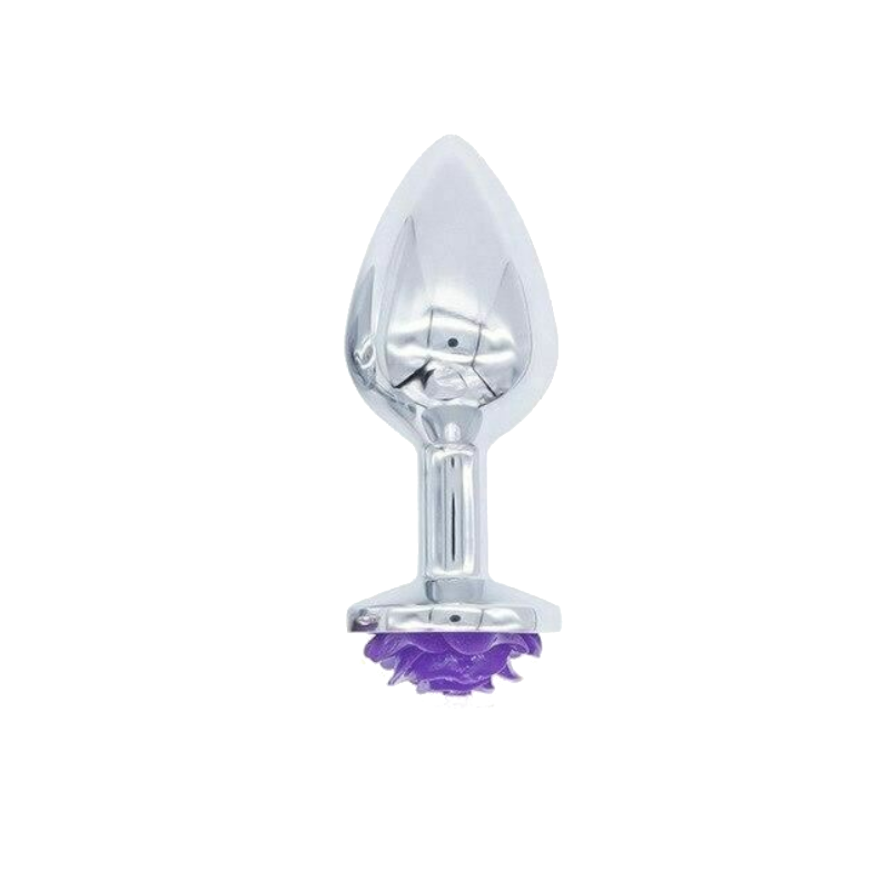 Purple Rose Stainless Steel Anal Plugs 3 Sizes Vibrating Bdsm Butt Set