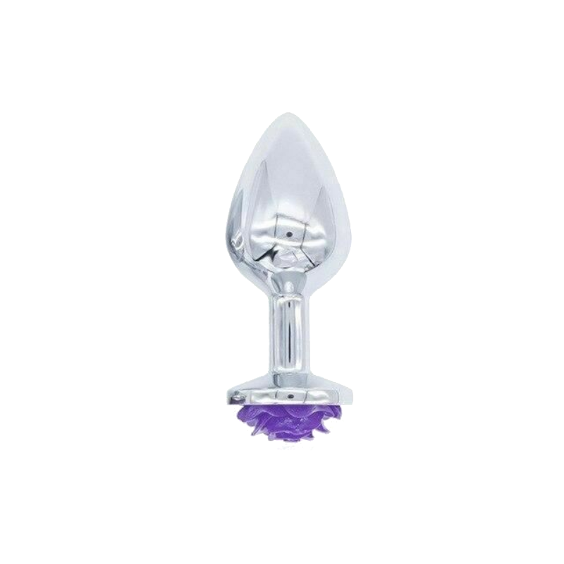 Purple Rose Stainless Steel Anal Plugs 3 Sizes Vibrating Bdsm Butt Set