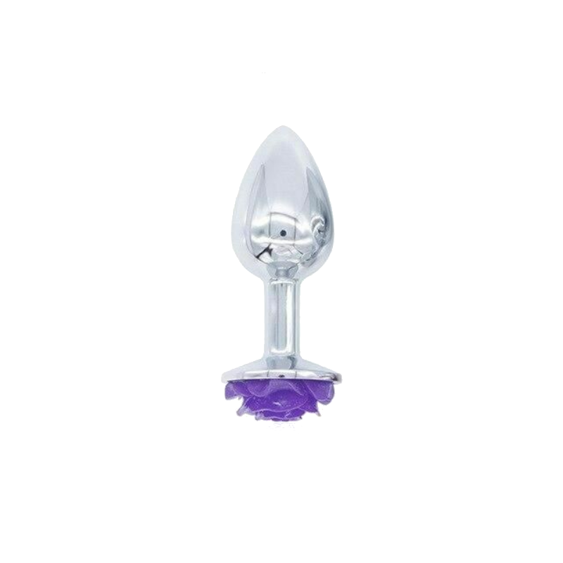 Purple Rose Stainless Steel Anal Plugs 3 Sizes Vibrating Bdsm Butt Set