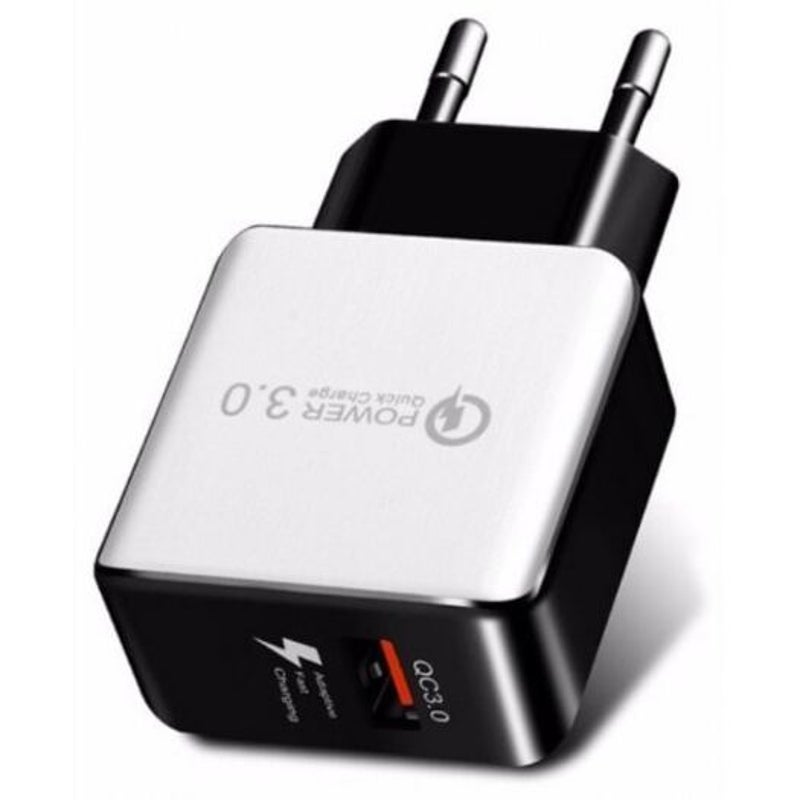 Qc3 .0 Usb Wall Charger Adapter Fast Charging For Xiao Mi / Hua Wei Iphone White
