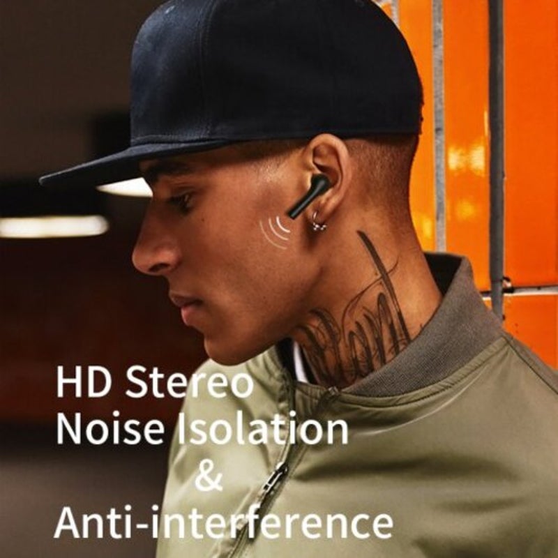 Qcy T5 Wireless Bluetooth Earphones V5.0 Touch Control Stereo Hd Talking With 380Mah Battery Black