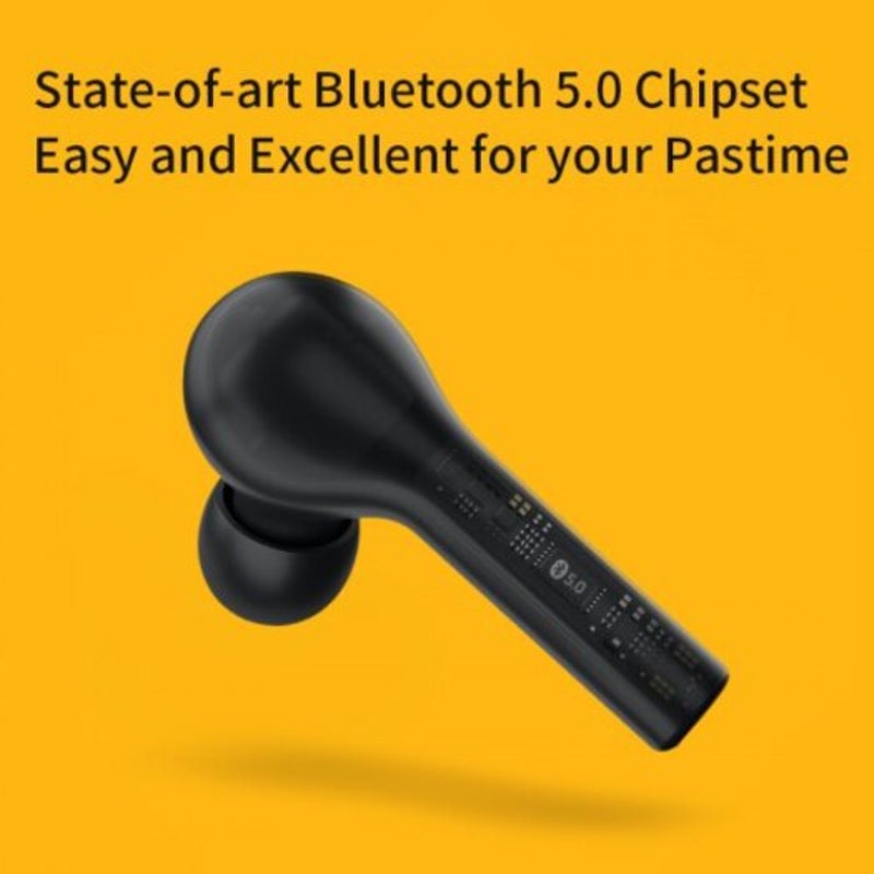 Qcy T5 Wireless Bluetooth Earphones V5.0 Touch Control Stereo Hd Talking With 380Mah Battery Black