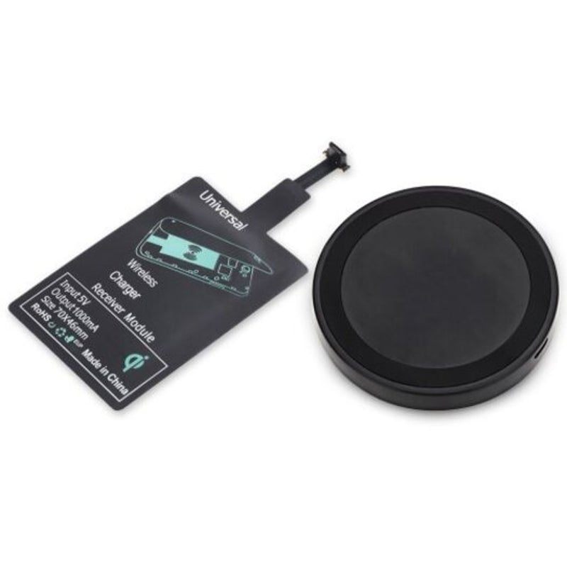 Qi Wireless Charger Charging Receiver For Iphone Black Wide Top Narrow Bottom Interface